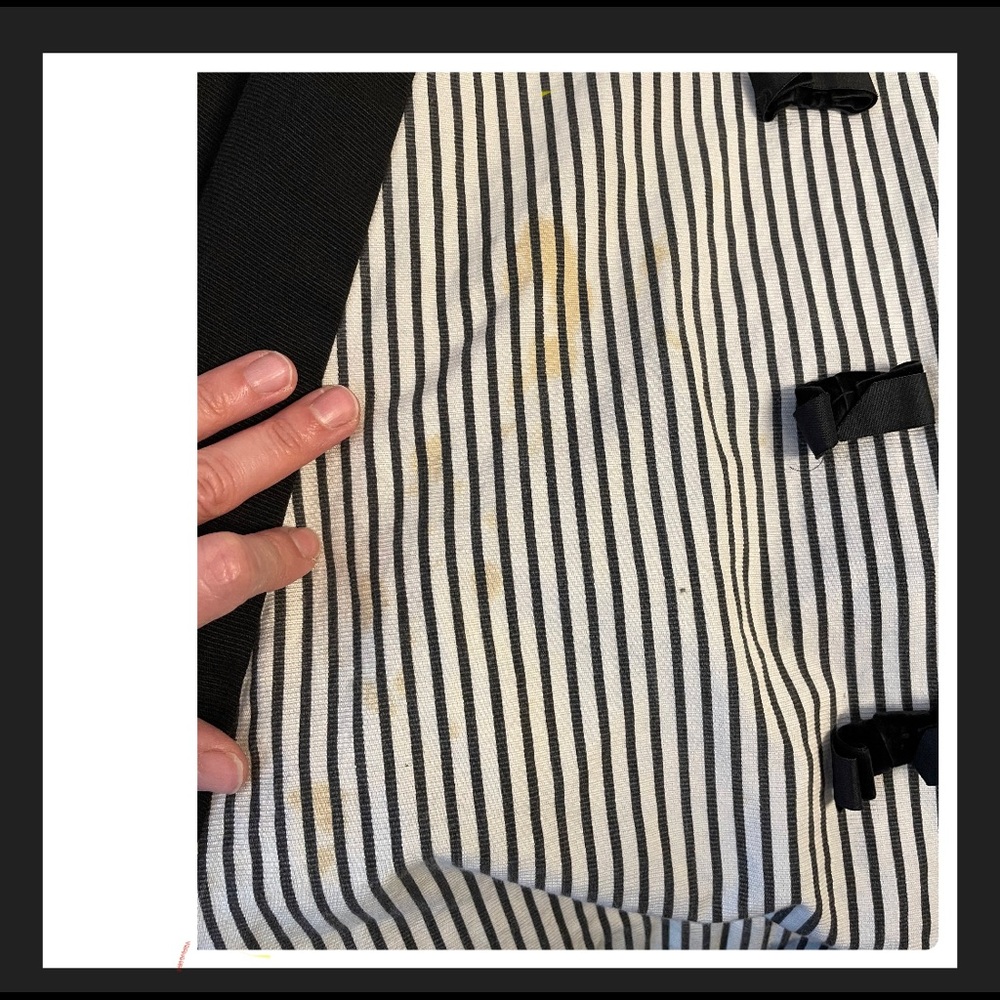 Vintage Small black white stripe bows dress VTG swing Vlv gothic beetle juice - Picture 13 of 13